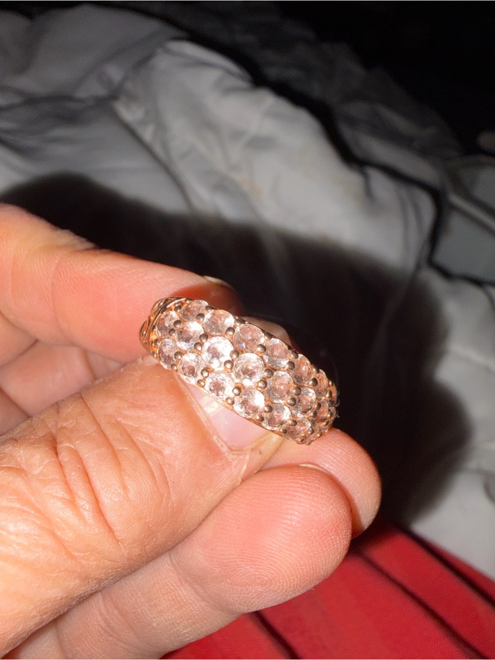 Rose Gold Pave Crystal Dome Ring - Women Jewelry